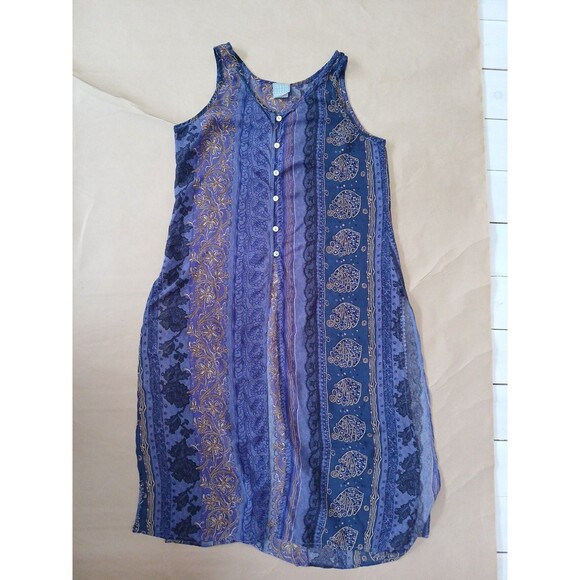 Vintage Rabbit Rabbit Rabbit Designs Purple Sheer Dress Duster Vest Boho Hippie - Picture 1 of 7